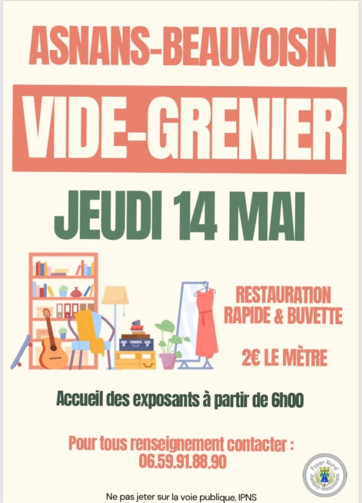 Le FRAB organise un VIDE-GRENIER le jeudi 14 mai